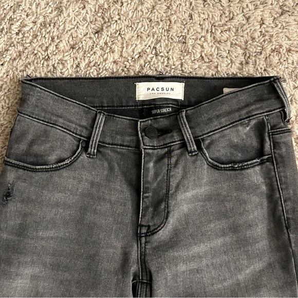 PacSun Ankle Jeggings - Light Black Distrusted- Super Stretch - Size: 23: EUC - Picture 4 of 8